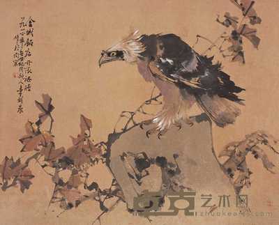 李剑晨 1986年作 雄鹰图 镜心 96×119.5cm